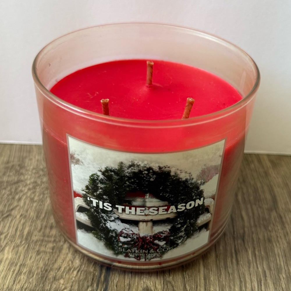 Vintage Bath Body Works Slatkin 3 Wick Tis Season Retired 2012 / 14.5 Oz New